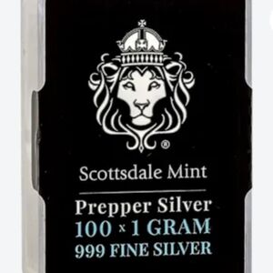 Prepper Silver Bar Pack (contains 100 individual 1-gram silver bars.)